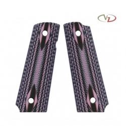 VZ Grips - Poignée pour 1911 modèle Double Diamond - Profil Slim - Zebra Pink