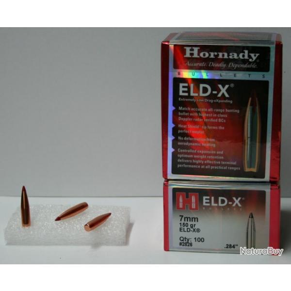 OGIVE HORNADY 2826 CAL. 7MM ELD-X 150GR X100