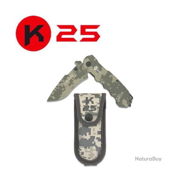 Couteau pliant tactique de poche K25 19220 ACU Camo