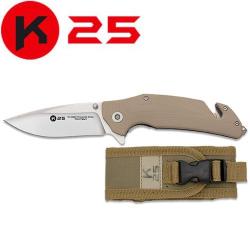 Couteau pliant tactique de poche K25 18850 Cnc/g10 Coyote