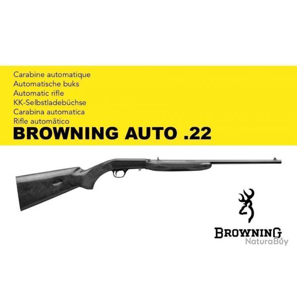 notice carabine BROWNING AUTO 22 AUTO22 en FRANCAIS (envoi par mail) - VENDU PAR JEPERCUTE (m2080)