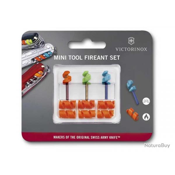 BEL1115 SET DE 3 FIRE STEEL PHOSPHORESCENTS VICTORINOX MINI TOOL FIREANT SET NEUF