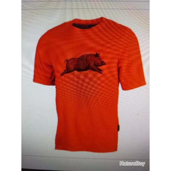 Somlys tee-shirt orange sanglier enfant