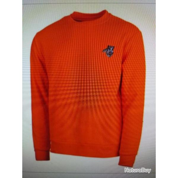 Somlys sweat kid orange broderie sanglier