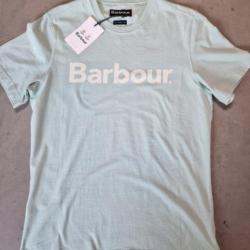 BARBOUT TEE SHIRT LOGO MENTHE CLAIRE