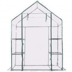 Mini serre de jardin serre à potager tente pour plantes en PVC cadre en fer 3 étages transparent 14