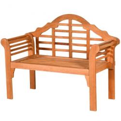 Banc de jardin pliable en bois d'eucalyptus 2 places 123 x 54 x 96 cm banquette de jardin extérieur