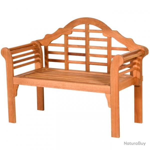 Banc de jardin pliable en bois d'eucalyptus 2 places 123 x 54 x 96 cm banquette de jardin extrieur