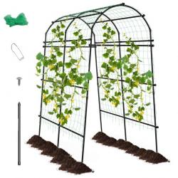 Arche de jardin en métal 230 cm pour plantes grimpantes treillis pour concombres revêtu pe décorati