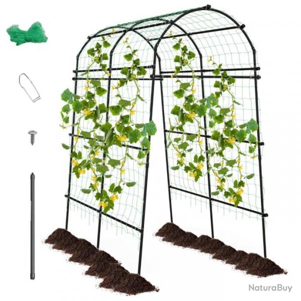 Arche de jardin en mtal 230 cm pour plantes grimpantes treillis pour concombres revtu pe dcorati