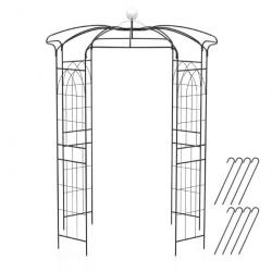 Arche de jardin pour plantes grimpantes en forme de cage à oiseaux tonnelle de fleurs en métal 206x