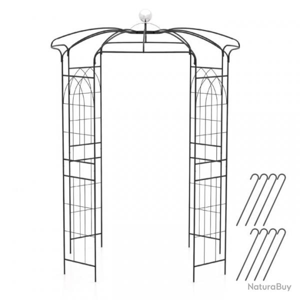 Arche de jardin pour plantes grimpantes en forme de cage  oiseaux tonnelle de fleurs en mtal 206x