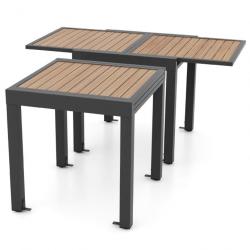 Table de jardin extensible en aluminium ajustable de 80 à 160 cm table à manger extérieure rectangu