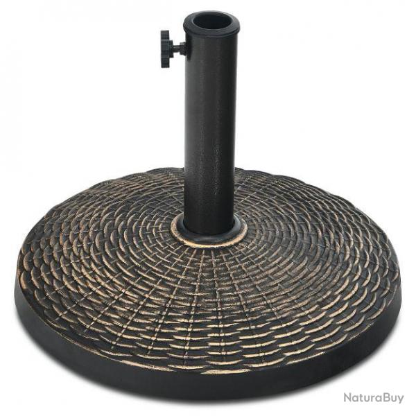 Base de parasol ronde en rsine de 12 kg support de parasol d'extrieur robuste avec bouton rglabl