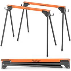 Lot de 2 tréteaux de sciage pliables métalliques charge 500 kg tréteaux avec 2x4 bras de support pi