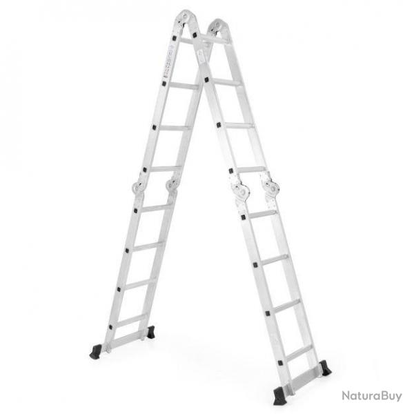 Échelle pliable multifonctions de 4,6 m échelle avec cadre en aluminium charnière de verrouillage s