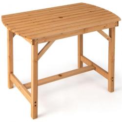 Table de salle à manger extérieure en bois de sapin pour 4-6 personnes pour pelouse jardin intérieu