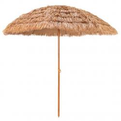 Parasol de plage en chaume PP 7 couches 243 cm de style hawaïen parasol tropical portable 8 baleine