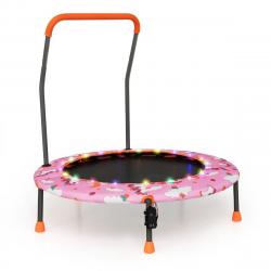 Trampoline pour enfants diamètre 92 cm lumineux avec poignée amovible charge 25kg pour sports de sa
