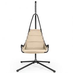 Chaise suspendue avec support chaise hamac avec siège rembourré extra large cadre métallique chaise