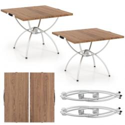 Lot de 2 tables de camping pliantes avec cadre en aluminium table de pique-nique extensible portabl