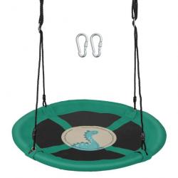 Balançoire soucoupe de 102 cm pour enfants siège de balançoire circulaire volant avec cordes et mou