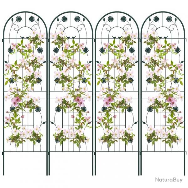 Lot de 4 treillis de jardin en mtal 180 x 50 cm clture dcorative pour plante grimpante grille fl