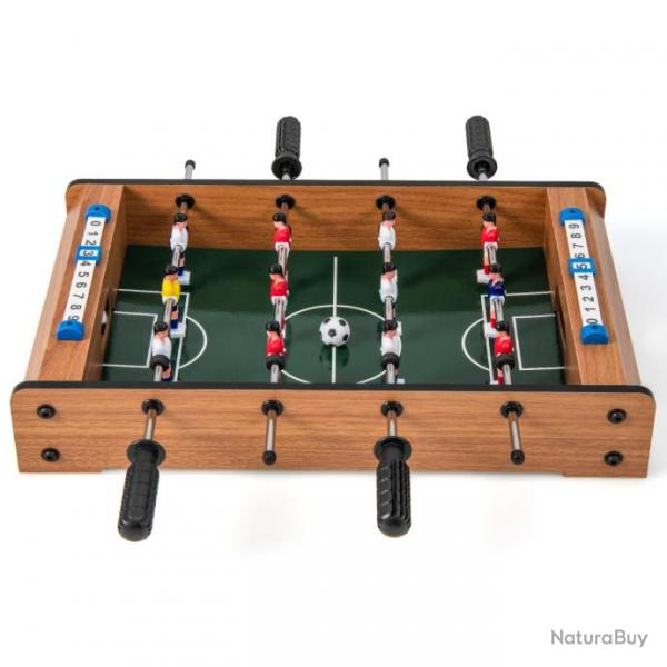 Baby foot adulte avec 2 panneaux de score 2 balles jeu de table soccer 51 x 30,5 x 9 cm 20_0007740