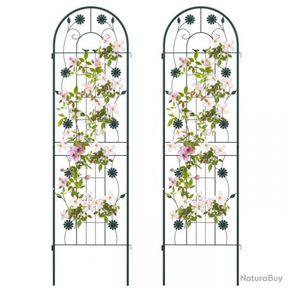 Lot de 2 treillis de jardin en mtal 220 x 50cm clture dcorative pour plante grimpante grille fle