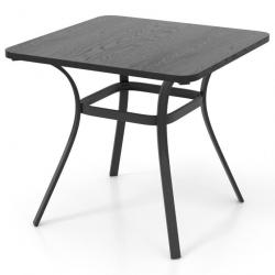 Table de salle à manger de patio en métal 80 x 80 cm table d'appoint carrée avec 4 pieds incurvés t