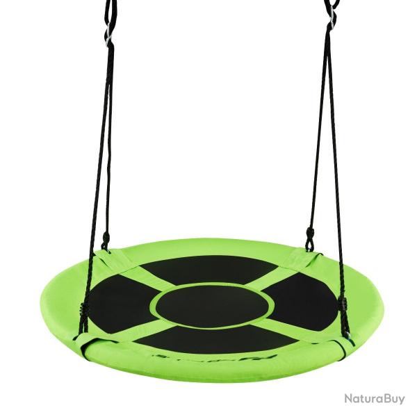 Balançoire ronde diametre 100 cm balançoire suspendue nid d'oiseau pour arbre hauteur réglable capa