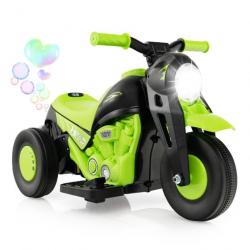 Moto électrique 6 V pour enfants avec 3 roues scooter avec créateur de bulles klaxon musique et lum