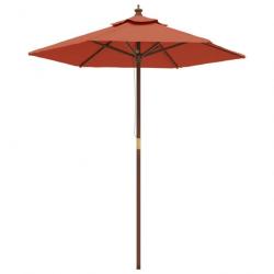 Parasol de jardin avec mât en bois terre cuite 196 x 231 cm 02_0008362