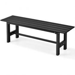 Banc de jardin hdpe pour 2 personnes charge 300 kg banquette extérieur avec cadre en métal et couvr