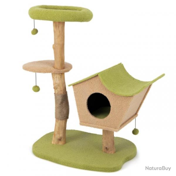 Arbre  chat de 110 cm tour  chat en bois perchoir suprieur rembourr condo pour chatcentre d'act