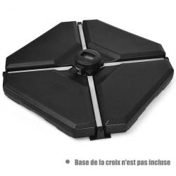 Base de parasol lourd 4 plaques 83 x 83 cm remplie d'eau ou de sable 70 kg avec trous de remplissag