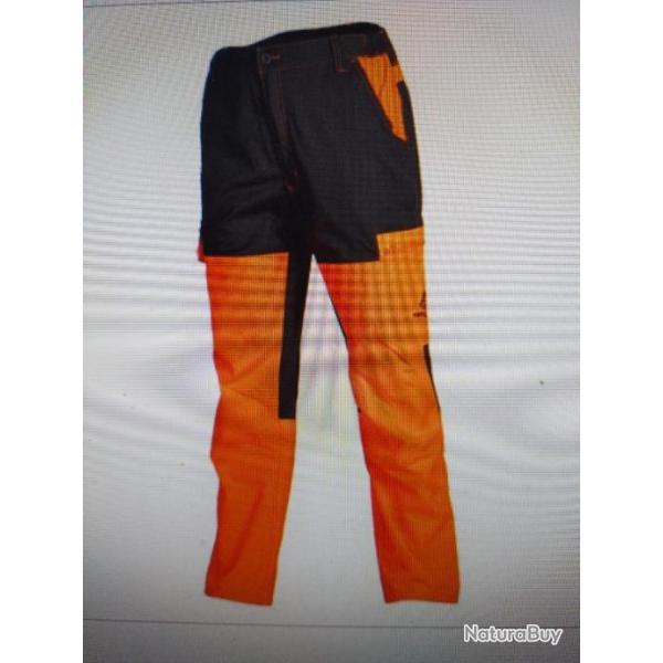 Somlys pantalon vert/fluo orange enfant