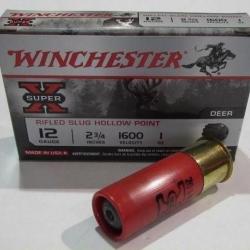 lot de 100 cartouches cal 12/70, Winchester Slug Hollow Point 28,5 grammes