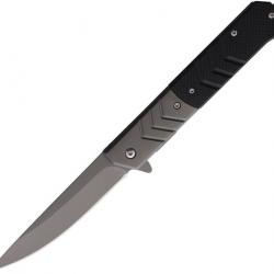 Couteau ElitEdge Linerlock A/O Black Manche G10 Lame Acier 420C Clip EE10A106BK