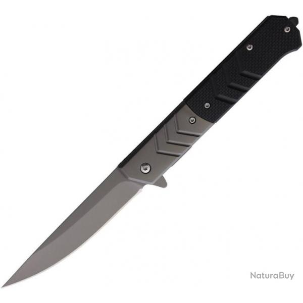 Couteau ElitEdge Linerlock A/O Black Manche G10 Lame Acier 420C Clip EE10A106BK