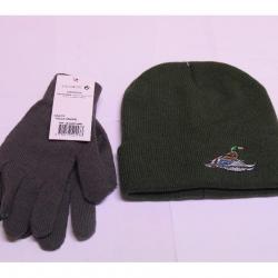 un bonnet motif colvert + une paire de  gant