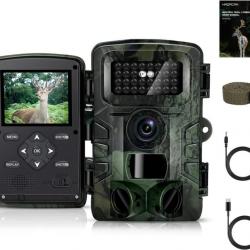 Caméra de Chasse 1080P HD LCD Vision Nocturne 34 LED  Angle 120° Étanche IP66