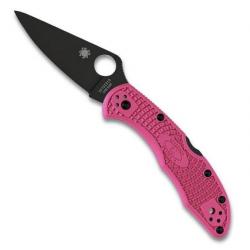 Couteau "Delica 4" S30V noir / nylon-fibre de verre rose [Spyderco]