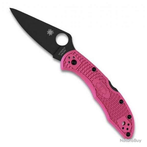 Couteau "Delica 4" S30V noir / nylon-fibre de verre rose [Spyderco]