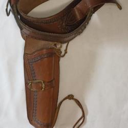 Ceinturon holster cowboy far West en cuir