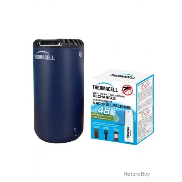 Pack diffuseur anti-moustiques Thermacell Patio Shield bleu + recharge 48 heures