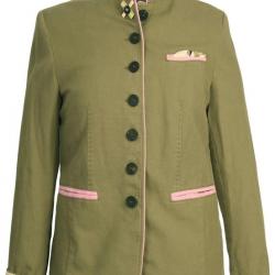 Veste traditionnelle femme col montant (Couleur: Vert clair, Taille: 40)