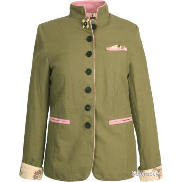 Veste traditionnelle femme col montant (Couleur: Vert clair, Taille: 40)