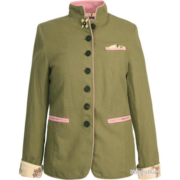 Veste traditionnelle femme col montant (Couleur: Vert clair, Taille: 40)