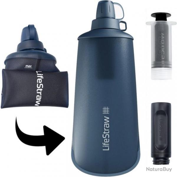 Filtre et gourde Lifestraw Flex Basic Peak Series 1L bleu